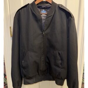 Neptune Garment Co Jacket Mens 46 Reg Black Wool Thinsulate Liner Bomber Army